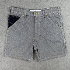 Ganryu Shorts Mens Medium White Navy Blue Hickory Stripe Denim Comme Des Garcons